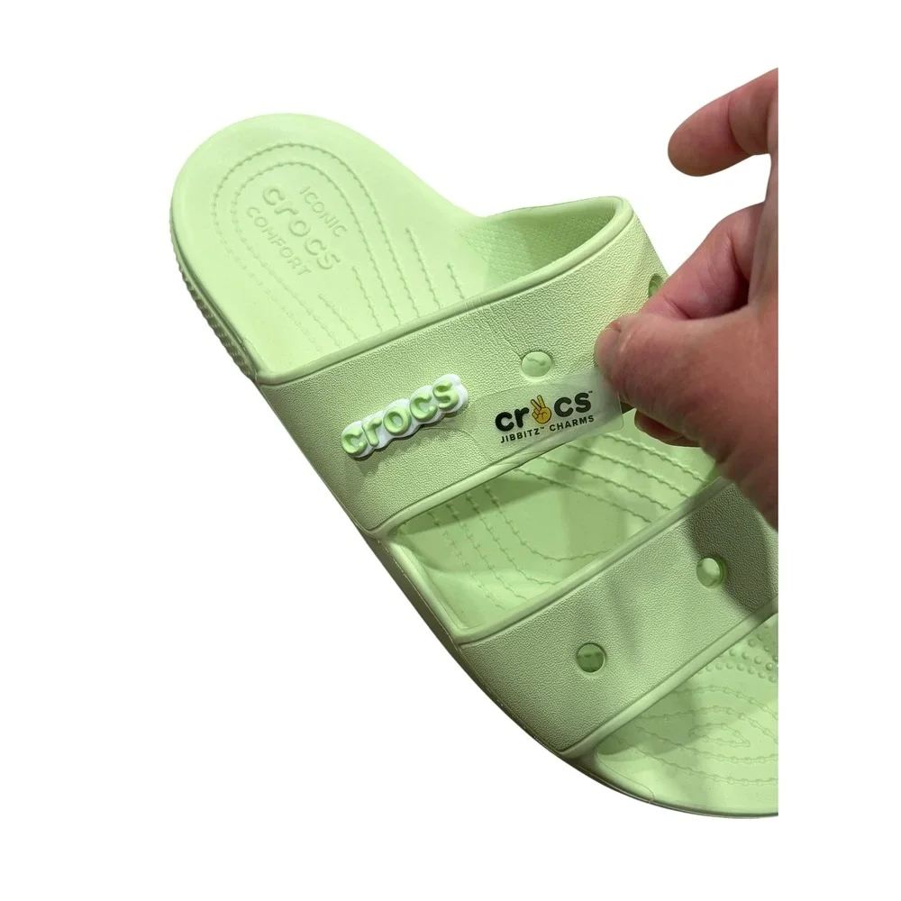 NEW Crocs Classic Sandals Slides Lime Green Mens Size 11 Two Strap Comfort
